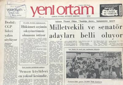 Yeni Ortam Gazetesi 2 Eylül 1973 -Avrupayı Saran Kolera Salgınını Turistler Ve Gemicilerin Getirdiği Sanılıyor GZ39434 - 1