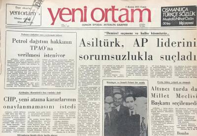 Yeni Ortam Gazetesi 2 Kasım 1973 -Demirel Seçmene Ve Halka Küsmüştür GZ39414 - 1