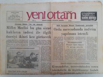 Yeni Ortam Gazetesi - 2 Nisan 1974 - Ordu Mevcudunda İndirim Yapılması İstendi GZ112332 - 1