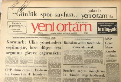 Yeni Ortam Gazetesi 21 Ekim 1973 New York Times CHP Ve Ecevitin Başarısını Övüyor GZ39215 - 1