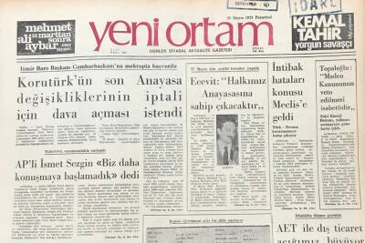Yeni Ortam Gazetesi 28 Mayıs 1973- Ecevit Halkımız Anayasasına Sahip Çıkacaktır GZ39356 - 1