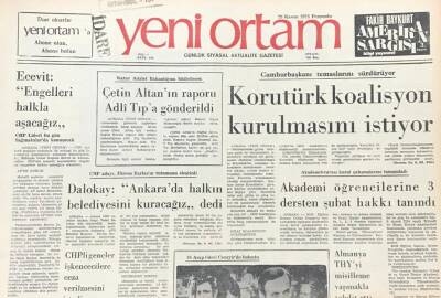 Yeni Ortam Gazetesi 29 Kasım 1973-Vedat Dalokay Ankarada Halkın Belediyesini Kuracağız GZ39301 - 1