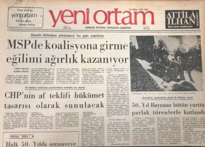 Yeni Ortam Gazetesi 30 Ekim 1973 -2 Milyar 80 Milyona Mal Olan Boğaz Köprüsü Açılıyor GZ39204 - 1
