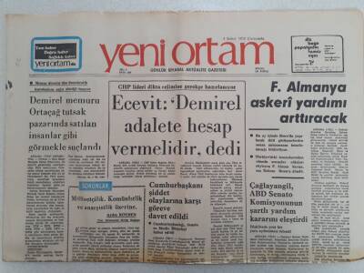 Yeni Ortam Gazetesi - 4 Şubat 1976 - Ecevit Demirel Adalete Hesap Vermelidir GZ112329 - 1