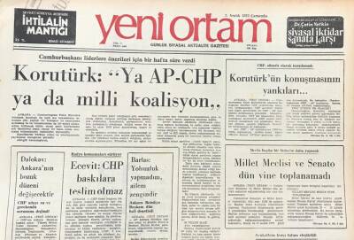 Yeni Ortam Gazetesi 5 Aralık 1973-Ecevit CHP Baskılara Teslim Olamaz GZ39297 - 1