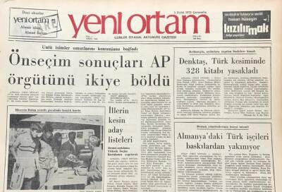 Yeni Ortam Gazetesi 5 Eylül 1973-Denktaş ,Türk Kesiminde 328 Kitabı Yasakladı GZ39394 - 1