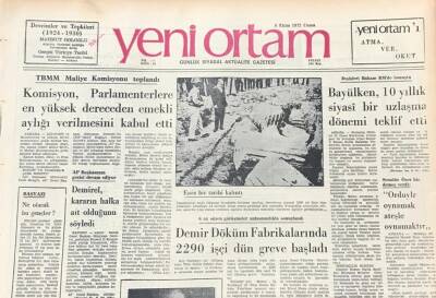 Yeni Ortam Gazetesi 6 Ekim 1972- Senatör Özer Demeç Verdi Ordu İle Oynamak Ateşle Oynamaktır GZ39281 - 1