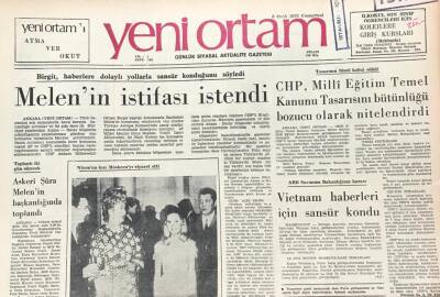 Yeni Ortam Gazetesi 6 Ocak 1973-Melenin İstifası İstendi GZ39390 - 1