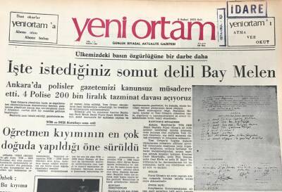 Yeni Ortam Gazetesi 6 Şubat 1973- Öğretmen Kıyımının En Çok Doğuda Yapıldığı Öne Sürüldü GZ39366 - 1