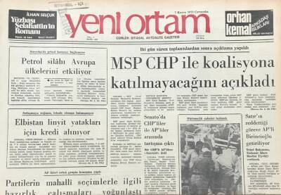 Yeni Ortam Gazetesi 7 Kasım 1973-Osmanlı Devri Kanunlarının Yürürlükten Kalkması İstendi GZ39353 - 1