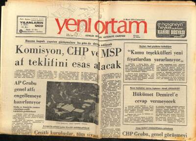 Yeni Ortam Gazetesi 9 Mart 1974 - AP Grubu Genel Affı Engellemeye Hazırlanıyor GZ90176 - 1