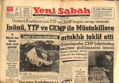 Yeni Sabah - 17 Aralık 1963 - Kahyaoğlu Bu Sabah Asılıyor. - Lefterin Jübile Maçı Haftaya Oynanacak GZ124014 - 1