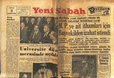 Yeni Sabah 3 Kasım 1953 - M.Pye Ait İthamları İçin Başvekilden İzahat İstendi. - Milli Güreş Takımı Dün Gece Belli Oldu. GZ123708 - 1