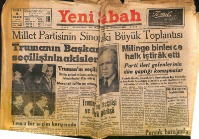 Yeni Sabah 5 Kasım 1948 - Millet Partisinin Sinoptaki Büyük Toplantısı. - İstabula Hasta Akını Tahdid Ediliyor. GZ123702 - 1