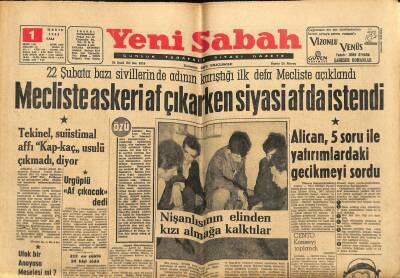 Yeni Sabah Gazetesi 1 Mayıs 1962 - Galatasaray Yarın Kampa Gidiyor - Mecliste Askeri Af Çıkarken Siyasi Af da İstendi GZ123859 - 1