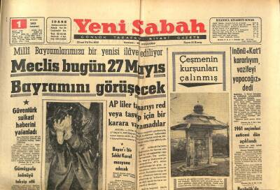 Yeni Sabah Gazetesi 1 Nisan 1963 - Tekkede Çıkan Yangında İki Hamal Yanarak Öldü - Gümüşpala İnönüyü Ziyaret Etti GZ124064 - 1