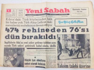 Yeni Sabah Gazetesi 1 Ocak 1964 - Rumlar Panikte GZ53339 - 1