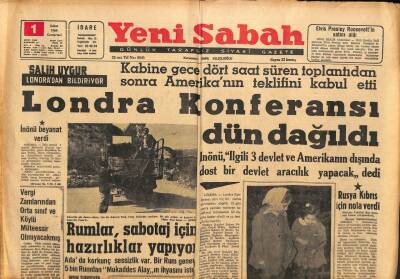 Yeni Sabah Gazetesi 1 Şubat 1964 - Rumlar , Sabotaj İçin Hazırlıklar Yapıyor GZ90938 - 1