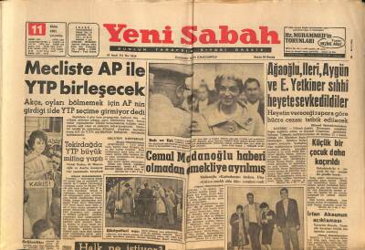 Yeni Sabah Gazetesi 11 Ekim 1961 - Cemal Madanoğlu Haberi Olmadan Emekliye Ayrılmış GZ124107 - 1