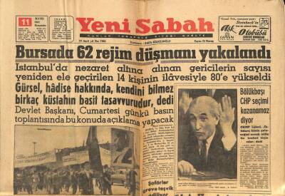 Yeni Sabah Gazetesi 11 Mayıs 1961 - Florya Plâj Sularını Akaryakıt Kaplıyor - Anayasa Davası Bugün Başlıyor GZ124096 - 1