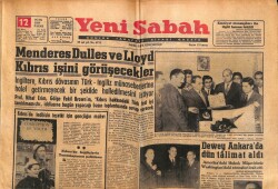 Yeni Sabah Gazetesi 12 Ocak 1958 - Adnan Menderes,Dulles Ve Lloyd Kıbrıs İşini Görüşecekler GZ71096 - 1