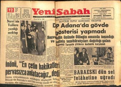 Yeni Sabah Gazetesi 12 Ocak 1960 - Batı Almanyada Nazilerin Hareketleri Devam Ediyor - Babaeski Dün Sel Felâketine Uğradı GZ123730 - 1