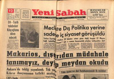 Yeni Sabah Gazetesi 12 Ocak 1963 - Fikret Hakan Baba Oldu - Yıldız Asenaya Dün Ağlama Krizi Geldi GZ123782 - 1