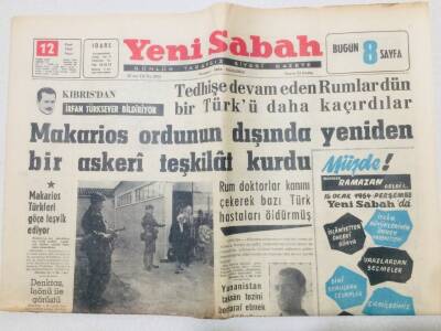 Yeni Sabah Gazetesi 12 Ocak 1964 - Makarios Askeri Teşkilat Kuruyor GZ53328 - 1