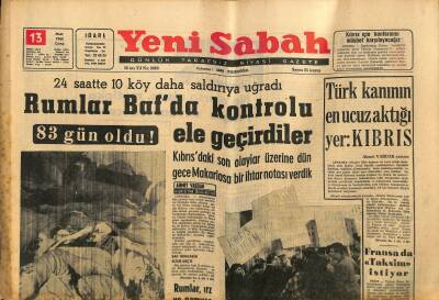 Yeni Sabah Gazetesi 13 Mart 1964 - Yunanistanda Türk Filmleri Yasak Edildi - Rumlar Bafda Kontrolu Ele Geçirdiler GZ124375 - 1