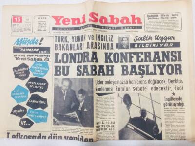 Yeni Sabah Gazetesi 13 Ocak 1964 - Londra Konferansı Başlıyor GZ53327 - 1