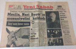 Yeni Sabah Gazetesi 13 Şubat 1962 - Meclis Nuri Beşerin Masuniyetini Kaldırdı - GZ15478 - 2
