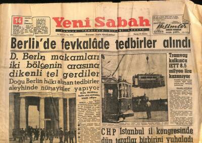 Yeni Sabah Gazetesi 14 Ağustos 1961 - Yassıadada Kararların Tefhin Tarihi Açıklanıyor - Berlinde Fevkalâde Tedbirler Alındı GZ124178 - 1