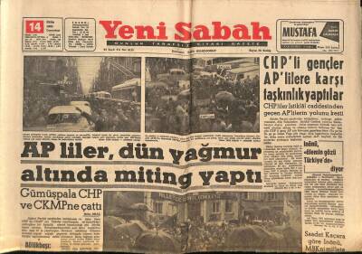 Yeni Sabah Gazetesi 14 Ekim 1961 - Fransa , Ortak Pazara Girmemize Mâni Oluyor - APliler , Dün Yağmur Altında Miting Yaptı GZ124109 - 1