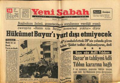 Yeni Sabah Gazetesi 14 Mart 1963 - Hükümet Bayarı Yurt Dışı Etmiyecek - El Azm Elçiliğimize Pijamalarla Kaçmış GZ123755 - 1