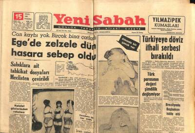 Yeni Sabah Gazetesi 15 Eylül 1962 - Egede Zelzele Dün Hasara Sebep Oldu GZ82304 - 1