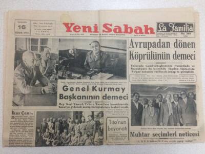 Yeni Sabah Gazetesi 16 Ağustos 1950 - Genelkurmay Başkanının Demeci GZ52194 - 1