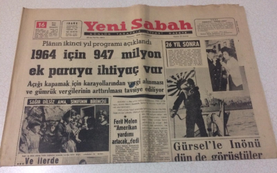 Yeni Sabah Gazetesi 16 Ekim 1963 - Ürdün Kralı Ve Oğlu - GZ15496 - 2