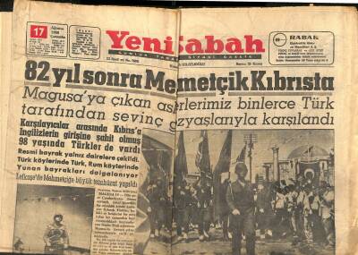 Yeni Sabah Gazetesi 17 Ağustos 1960 - İstanbulun İki Yıl Sonra Susuz Kalması Muhtemel - 82 Yıl Sonra Mehmetçik Kıbrısta GZ123743 - 1