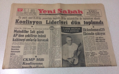 Yeni Sabah Gazetesi 17 Haziran 1962 - Koalisyon Liderleri Dün Toplandı - GZ15477 - 1