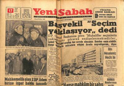 Yeni Sabah Gazetesi 17 Ocak 1960 - Necip Fazıla İnfaz Kararı Dün Bildirildi - Kıbrıs Konferansı Açıldı GZ123732 - 1