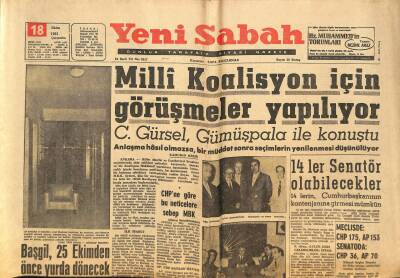 Yeni Sabah Gazetesi 18 Ekim 1961 - Tarabyada Askeri Bir Jeep Denize Uçtu - Başgil , 25 Ekimden Önce Yurda Dönecek GZ124152 - 1