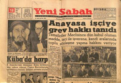 Yeni Sabah Gazetesi 18 Nisan 1961 - Muğla Şilepinde 6500 Kaçak Mermi Bulundu - Kübada Harp GZ124195 - 1