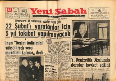 Yeni Sabah Gazetesi 18 Nisan 1962 - Oscarın Veriliş Şekli Sophia Loreni Üzdü - Y. Denizcilik Okulunda Dersler Boykot Edildi GZ123786 - 1