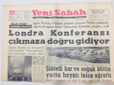 Yeni Sabah Gazetesi 18 Ocak 1964 - Londra Konferansı Çıkmaza Giriyor GZ53353 - 1