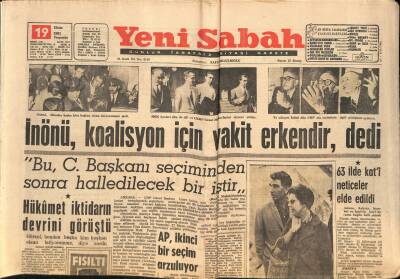Yeni Sabah Gazetesi 19 Ekim 1961 - Madanoğlu , Senatör Olmayacağım Diyor - Pariste 11.000 Müslüman Dün Nezaret Altına Alındı GZ124153 - 1