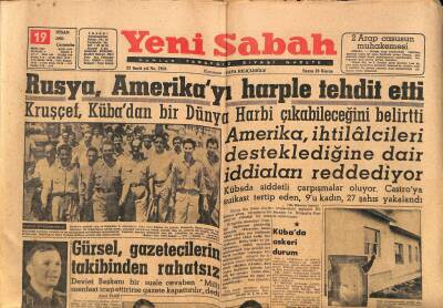 Yeni Sabah Gazetesi 19 Nisan 1961 - Gagarin Televizyonda Konuştu - Rusya , Amerikayı Harple Tehdit Etti GZ124194 - 1