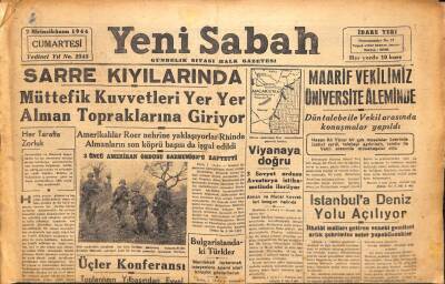 Yeni Sabah Gazetesi 2 Aralık 1944 - İstanbula Deniz Yolu Açılıyor GZ71099 - 2