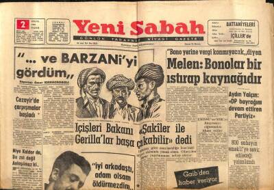 Yeni Sabah Gazetesi 2 Eylül 1962 - Suriyede Subayların Hükümet Darbesi Teşebbüsü Akım Kaldı GZ82299 - 1
