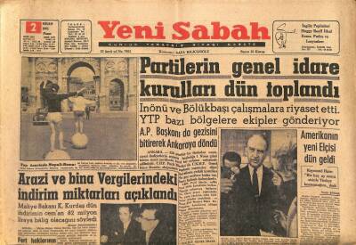 Yeni Sabah Gazetesi 2 Nisan 1961 - Yassıadada Teyp Bandları Dinlendi - Amerikanın Yeni Elçisi Dün Geldi GZ124154 - 1