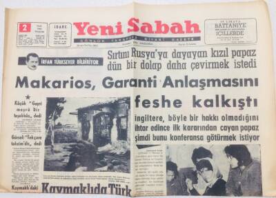 Yeni Sabah Gazetesi 2 Ocak 1964 - Kıbrıs Kaymaklıda Türk Evleri Yakıldı GZ53338 - 1